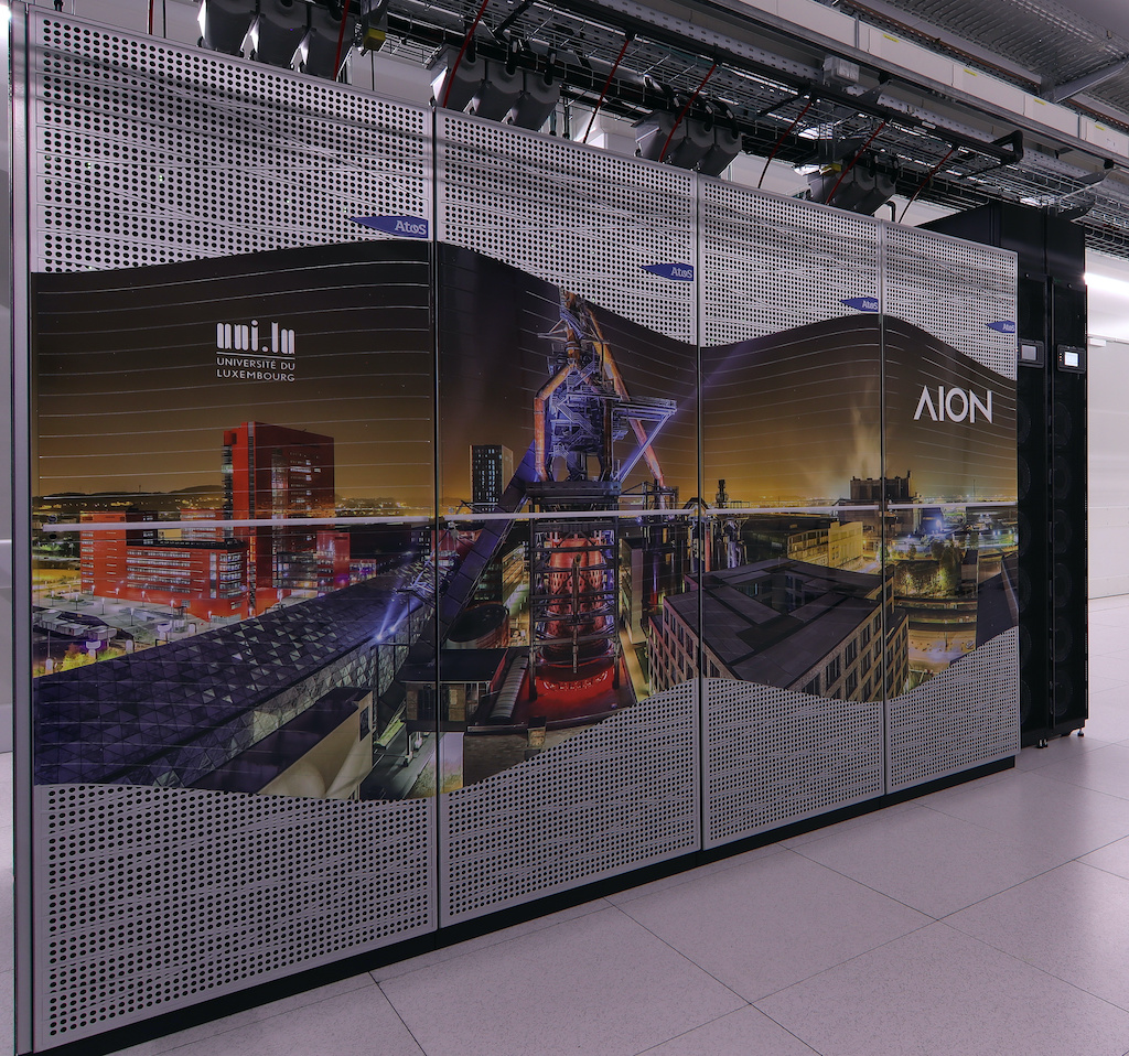 Aion supercomputer compute racks, University of Luxembourg HPC.